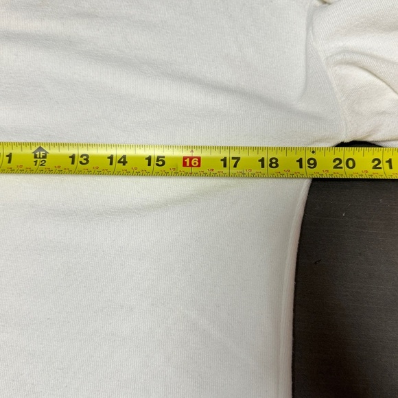 Anthropologie Leith White Knit Tiered Ruffle Sleeve Oversized‎ Top - Picture 6 of 8